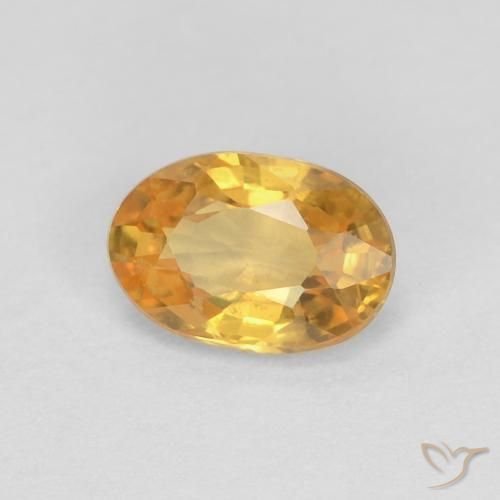 Zaffiro Arancio Dorato Profondo naturale da 0.56 ct, Ovale, VS