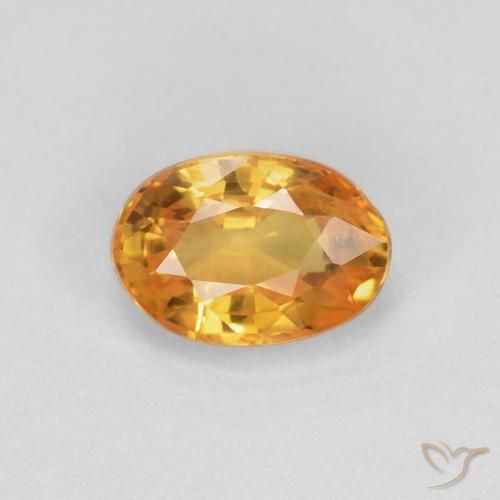 Zaffiro Arancio Scuro-Oro naturale da 0.62 ct, Ovale, VS
