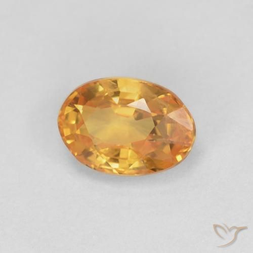 Zaffiro Arancio Scuro-Oro naturale da 0.62 ct, Ovale, VS