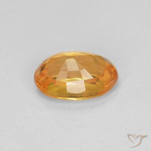 Zaffiro Arancio Scuro-Oro naturale da 0.62 ct, Ovale, VS