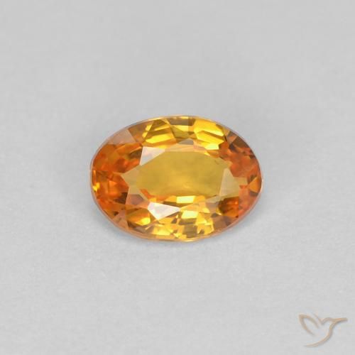 0.43ct Naturale Albicocca Arancia Zaffiro, Ovale, VVS