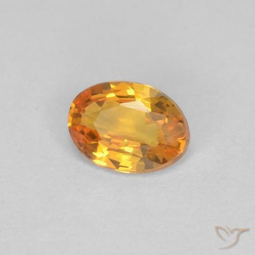 Zaffiro Albicocca Arancia naturale da 0.43 ct, Ovale, VVS