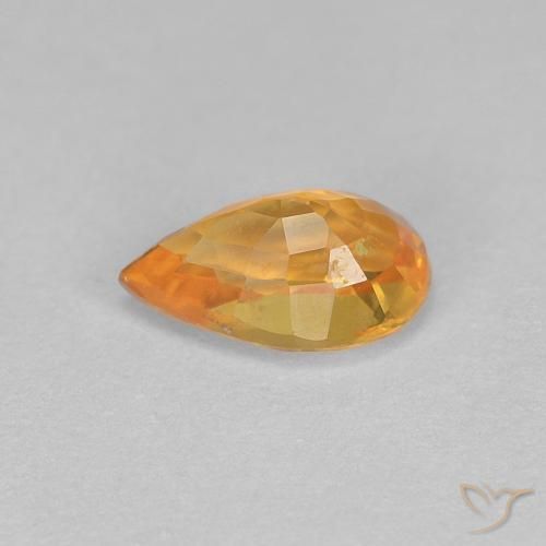 Zaffiro Arancio Medio naturale da 0.56 ct, Forma a pera, VVS
