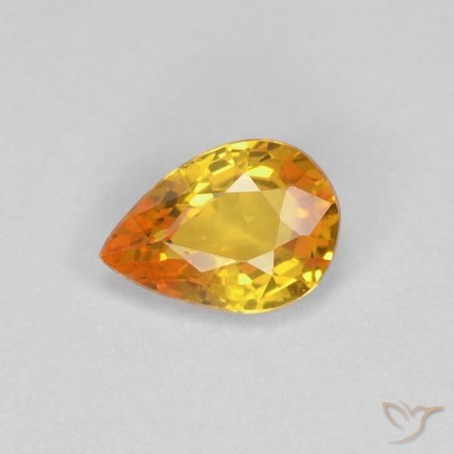 0.46ct Naturale Arancio Medio Zaffiro, Forma a pera, VVS