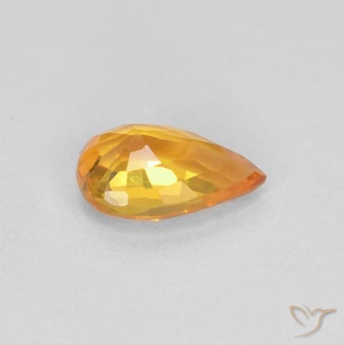 Zaffiro Albicocca Arancia naturale da 0.51 ct, Forma a pera, VVS