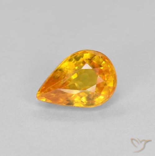 0.56ct Naturale Oro Zaffiro, Forma a pera, VVS