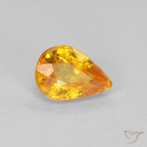 Zaffiro Oro naturale da 0.56 ct, Forma a pera, VVS