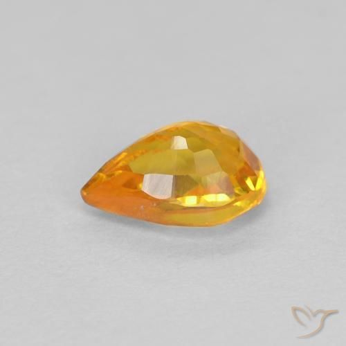 Zaffiro Oro naturale da 0.56 ct, Forma a pera, VVS
