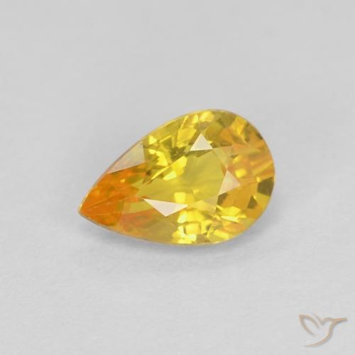 0.52ct Naturale Dorato Zaffiro, Forma a pera, VVS