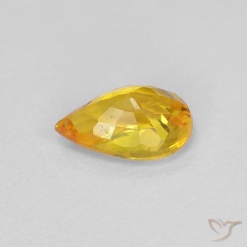 Zaffiro Dorato naturale da 0.52 ct, Forma a pera, VVS