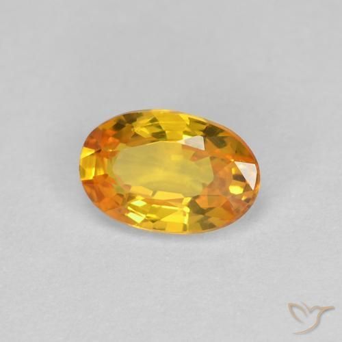 Zaffiro Arancio Medio naturale da 0.62 ct, Ovale, VVS