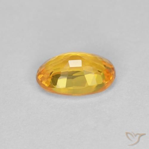 Zaffiro Arancio Medio naturale da 0.62 ct, Ovale, VVS