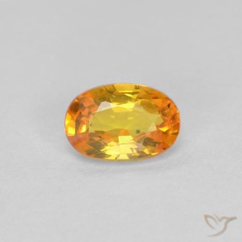 0.43ct Naturale Arancio Medio Zaffiro, Ovale, VVS-VS