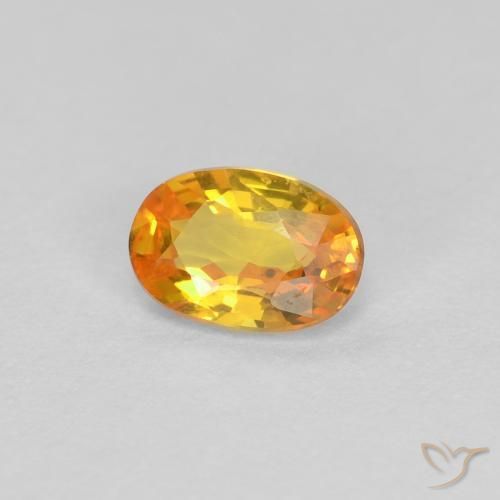 Zaffiro Arancio Medio naturale da 0.43 ct, Ovale, VVS-VS