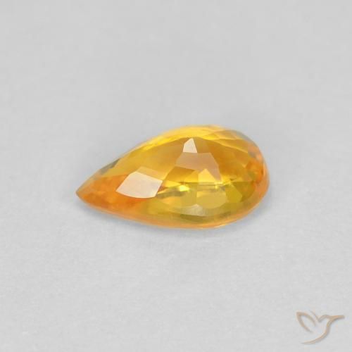 Zaffiro Arancio Medio naturale da 0.55 ct, Forma a pera, VVS