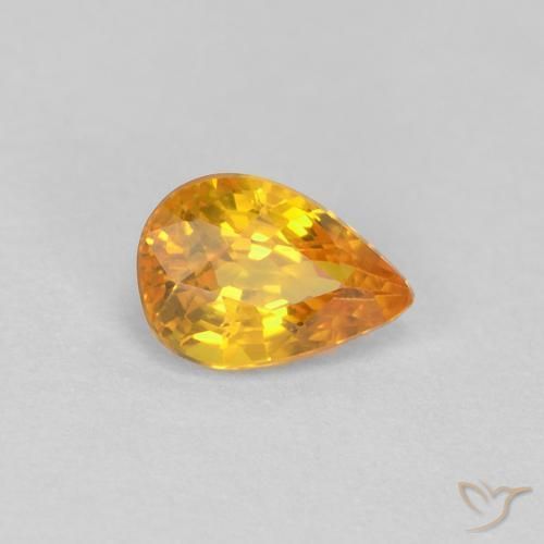 Zaffiro Albicocca Arancia naturale da 0.55 ct, Forma a pera, VVS