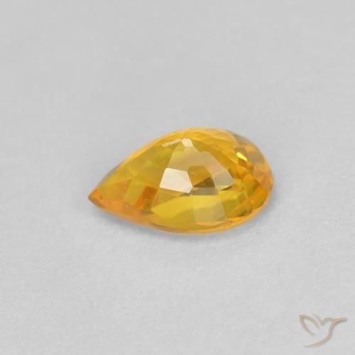 Zaffiro Albicocca Arancia naturale da 0.55 ct, Forma a pera, VVS