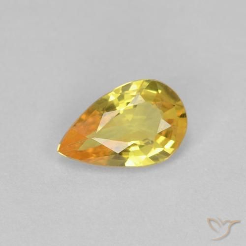 0.49ct Naturale Giallo miele Zaffiro, Forma a pera, VVS