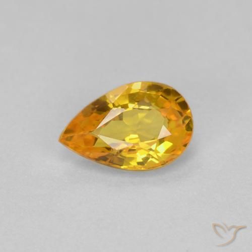 0.57ct Naturale Dorato Zaffiro, Forma a pera, VVS