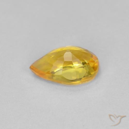 Zaffiro Dorato naturale da 0.57 ct, Forma a pera, VVS
