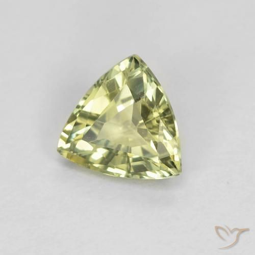 Zaffiro Verde medio naturale da 0.65 ct, Taglio trillion, VVS