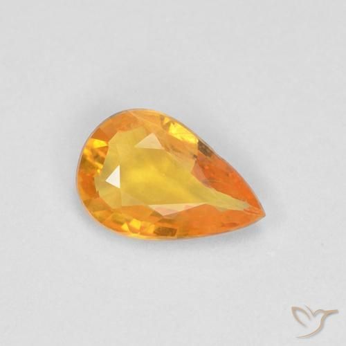 Zaffiro Albicocca Arancia naturale da 0.33 ct, Forma a pera, VS