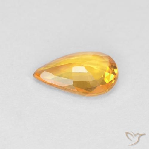 Zaffiro Albicocca Arancia naturale da 0.33 ct, Forma a pera, VS