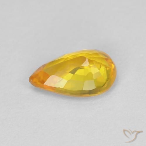Zaffiro Arancio Medio naturale da 0.53 ct, Forma a pera, VVS