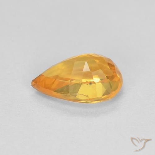 Zaffiro Arancio-Oro naturale da 0.57 ct, Forma a pera, VVS