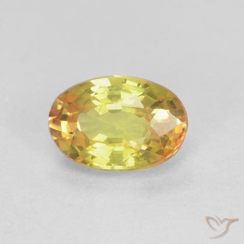 Zaffiro Arancione-Oro naturale da 0.66 ct, Ovale, VVS-VS