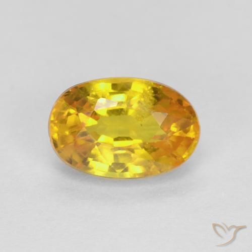 0.75ct Naturale Arancio dorato Zaffiro, Ovale, VS