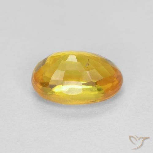 Zaffiro Arancio dorato naturale da 0.75 ct, Ovale, VS