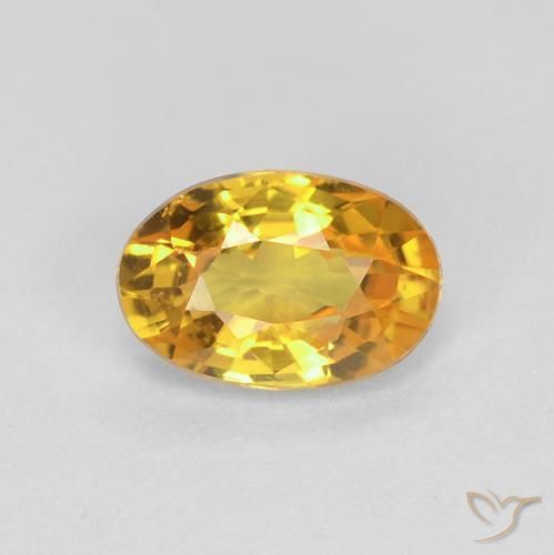 0.60ct Naturale Dorato medio Zaffiro, Ovale, VVS