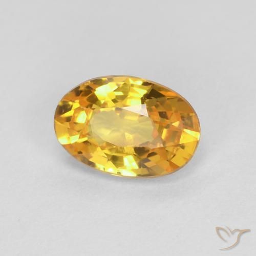 Zaffiro Dorato medio naturale da 0.60 ct, Ovale, VVS