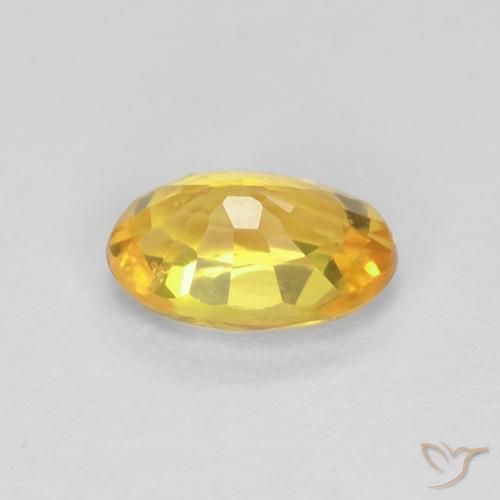 Zaffiro Dorato medio naturale da 0.60 ct, Ovale, VVS