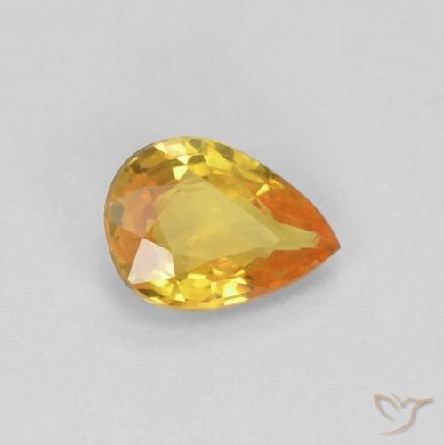 Zaffiro Dorato naturale da 0.52 ct, Forma a pera, VVS