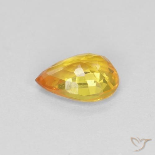 Zaffiro Dorato naturale da 0.52 ct, Forma a pera, VVS