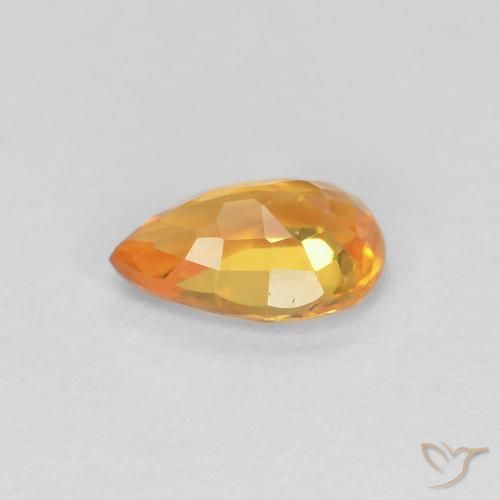 Zaffiro Arancio Medio naturale da 0.49 ct, Forma a pera, VVS