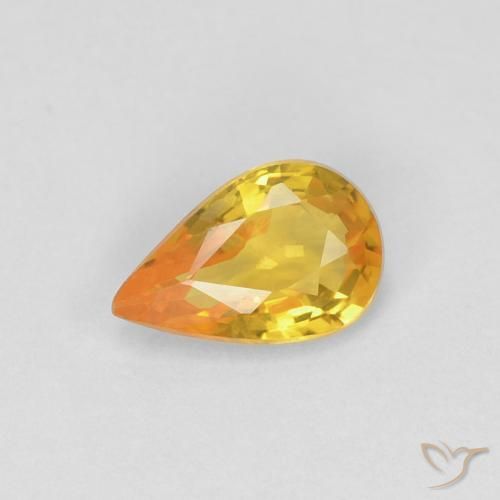 0.45ct Naturale Dorato Zaffiro, Forma a pera, VVS