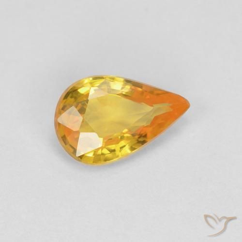 Zaffiro Dorato naturale da 0.45 ct, Forma a pera, VVS
