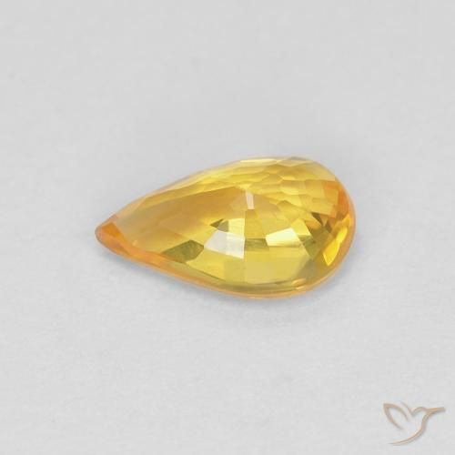 Zaffiro Dorato naturale da 0.45 ct, Forma a pera, VVS