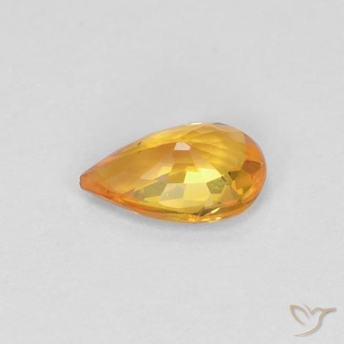 Zaffiro Albicocca Arancia naturale da 0.42 ct, Forma a pera, VVS