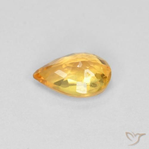 Zaffiro Arancio Medio naturale da 0.44 ct, Forma a pera, VVS