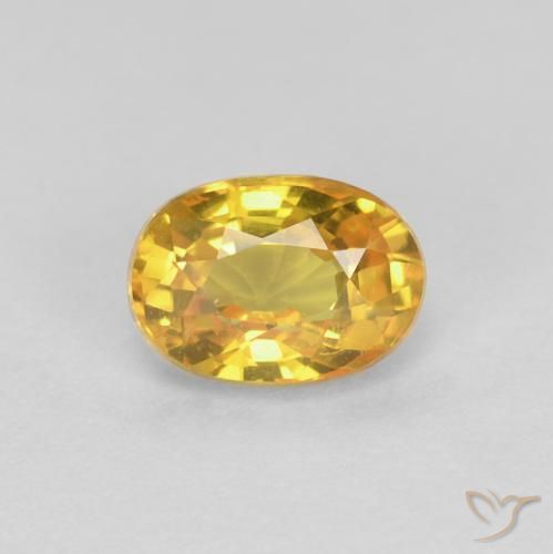 0.71ct Naturale Dorato Zaffiro, Ovale, VVS