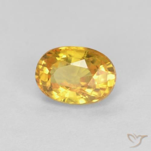 Zaffiro Dorato naturale da 0.71 ct, Ovale, VVS