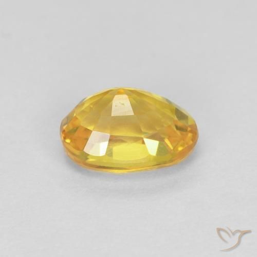 Zaffiro Dorato naturale da 0.71 ct, Ovale, VVS