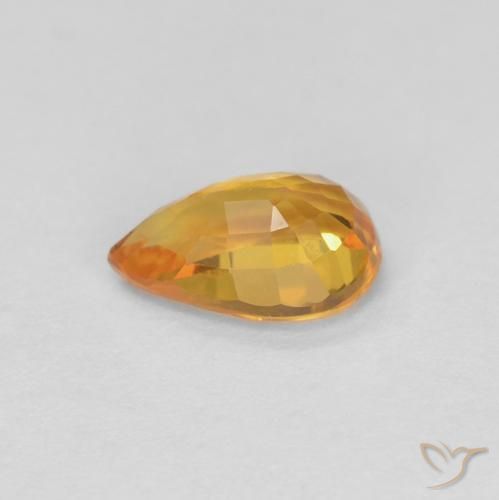 Zaffiro Arancio Medio naturale da 0.54 ct, Forma a pera, VVS