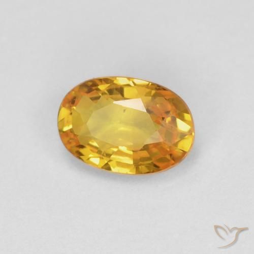 Zaffiro Dorato naturale da 0.60 ct, Ovale, VVS