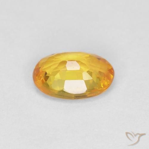 Zaffiro Dorato naturale da 0.60 ct, Ovale, VVS