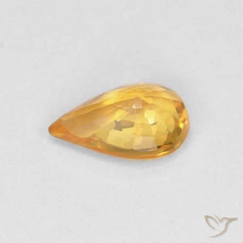 Zaffiro Albicocca Arancia naturale da 0.49 ct, Forma a pera, VVS